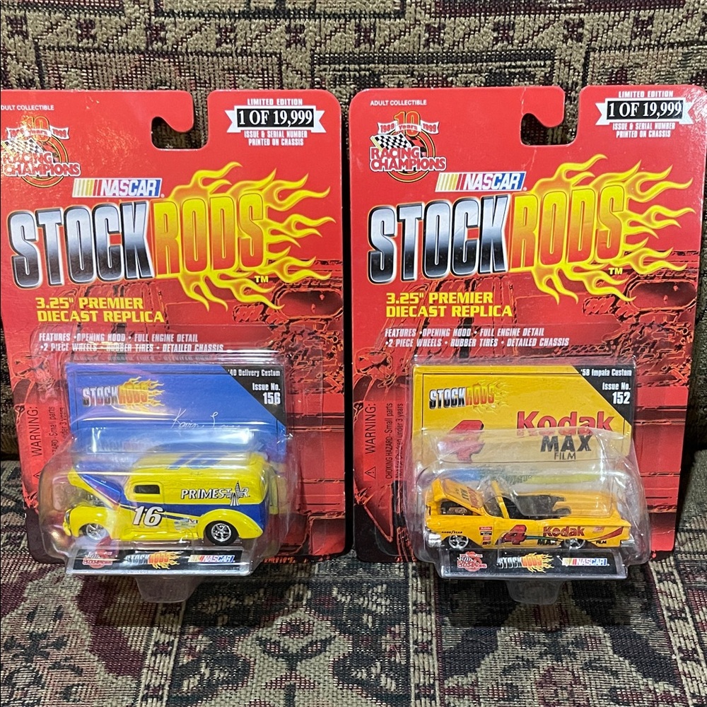 NWT NASCAR Stock Rods Diecast Cars 1999 Racing Champions Primestar and Kodak